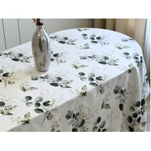 Скатертина 170x220 Ecotton DUCK білий з евкаліптом 2102/1