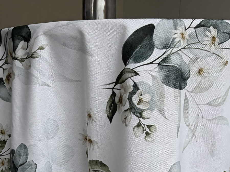 Скатертина 170x150 Ecotton DUCK білий з евкаліптом 2102/1