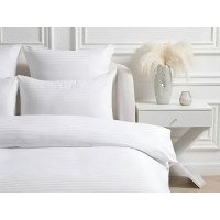 Striped satin bed linen with 1 cm stripes
