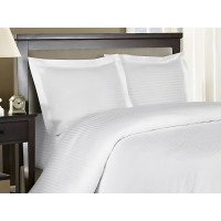 Striped satin bed linen with 1 cm stripes