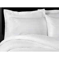 Striped satin bed linen with 1 cm stripes
