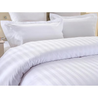 Striped satin bed linen with 2 cm stripes