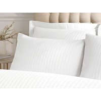 Striped satin bed linen with 2 cm stripes