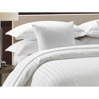 Striped satin bed linen with 2 cm stripes