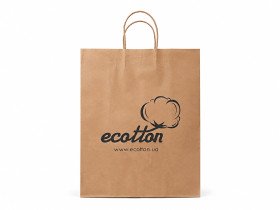 Пакет брендований 32х41х15 паперовий Ecotton