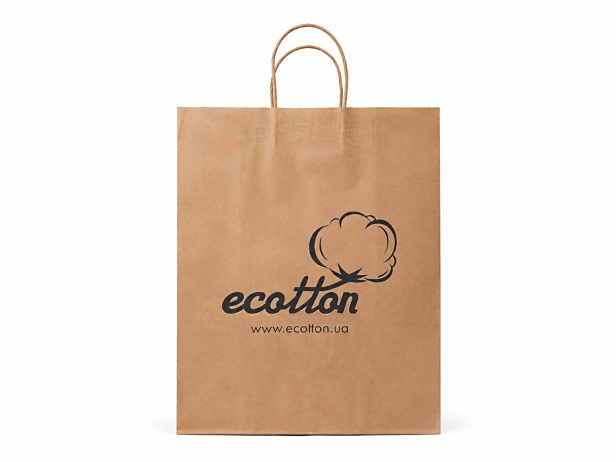 Пакет брендований 32х41х15 паперовий Ecotton