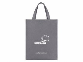 Сумка-шопер 35х45х10 брендированная серая Ecotton