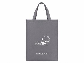 Ecotton branded grey shopper bag 35x45x10