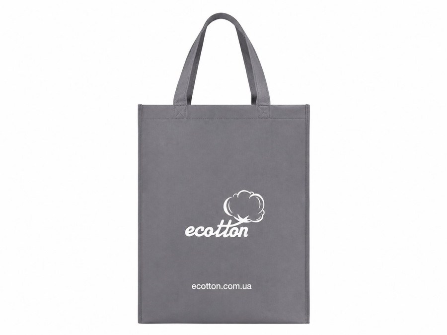 Сумка-шопер 35х45х10 брендована сіра Ecotton