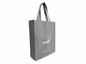 Ecotton branded grey shopper bag 35x45x10